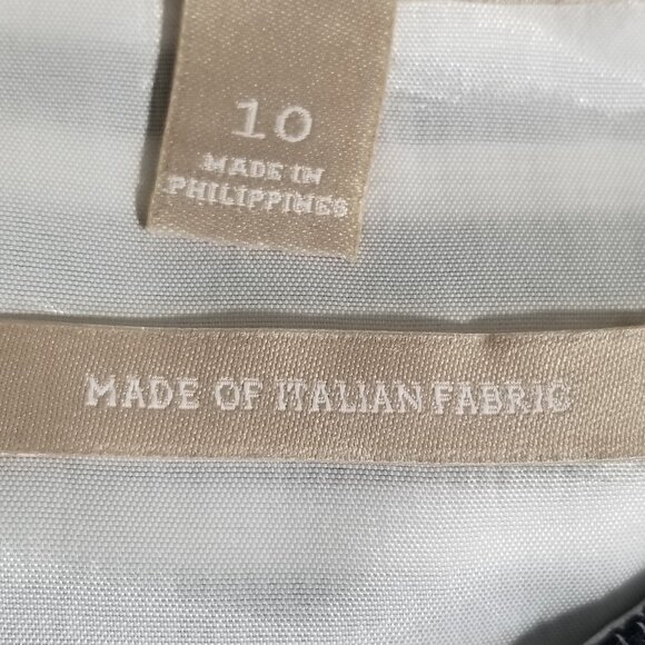 Banana Republic Sz 10 Black White Striped Fit Flare A Line Preppy Dress Pockets - Picture 9 of 12